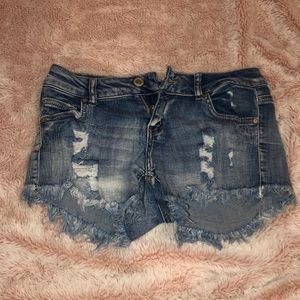Distressed Jean shorts
